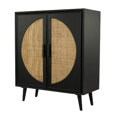 Bohemian Wood Cabinet Black - Olivia & May