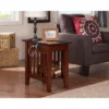 Mission Chair Side Table With Charger Walnut - AFI