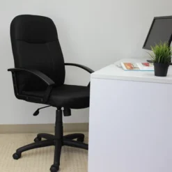 Mid Back Fabric Managers Chair Black - Boss Office Products