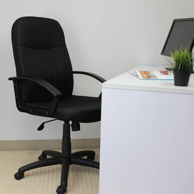 Mid Back Fabric Managers Chair Black - Boss Office Products