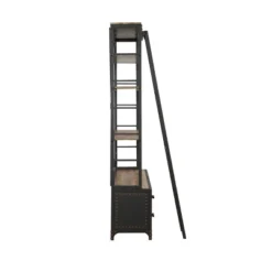 83" Actaki Bookshelf And Ladder Sandy Gray - Acme Furniture