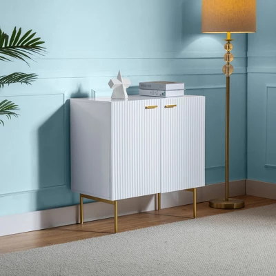 Knossos 30" Tall 2-Door Accent Storage Cabinet With Metal Legs | KARAT HOME - Image 10