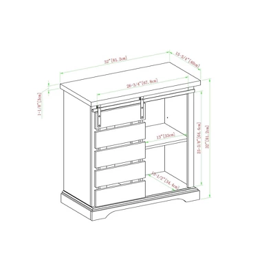 Tertia Modern Transitional Accent Cabinet With Sliding Plank Door - Saracina Home - Image 7