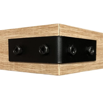 36" X 9.2" Floating Shelf Wall Mounted With Metal Corners White Oak - Inplace - Image 3