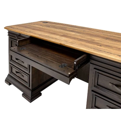 Sonoma Double Pedestal Desk Brown - Martin Furniture - Image 3