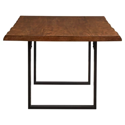Hartwell Rustic Live Edge Wood And Metal Dining Table Brown - Inspire Q - Image 2