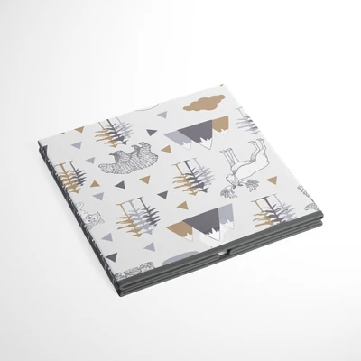 Bacati - Woodlands Gray/Beige Neutral Cotton Storage Box Small - Image 2