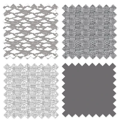 Bacati - Clouds In The City White/Gray Storage Box Small - Image 5