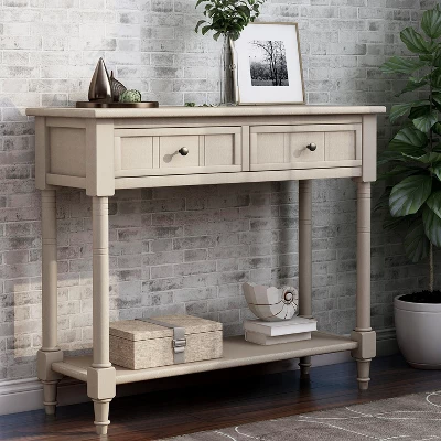 Console Table With Storage Drawers And Bottom Shelf-ModernLuxe - Image 7