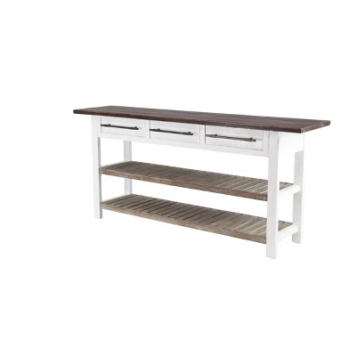 Farmhouse Wood Rectangle Console Table White - Olivia & May - Image 8