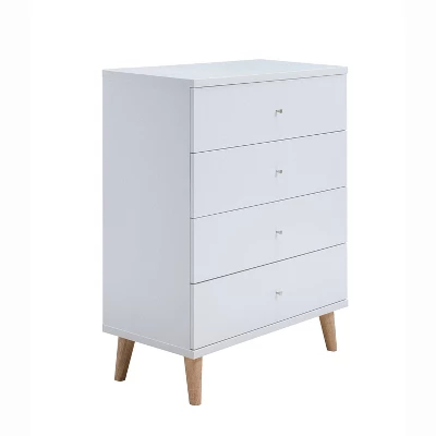 Retreat Mid-Century 4 Drawer Chest White - MiBasics - Image 3