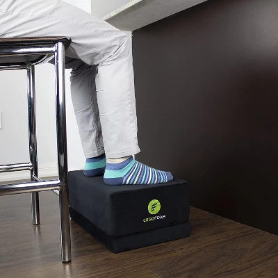 ErgoFoam XL Foot Rest For Stools And High Chairs - Adjustable Foot Rest For Added Height - Extra Large Premium Velvet Soft Foam Footrest - Image 2