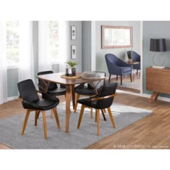 Cosmo Mid-Century Modern Chair Black/Walnut - LumiSource