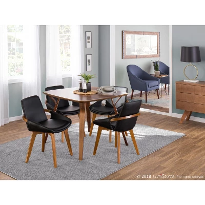 Cosmo Mid-Century Modern Chair Black/Walnut - LumiSource