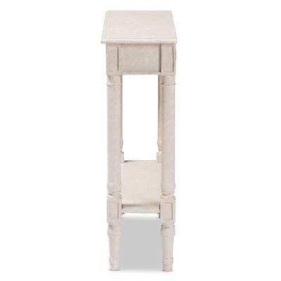 Ariella Whitewashed 1 Drawer End Table White - Baxton Studio - Image 11