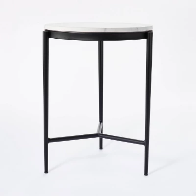 Pleasant Grove Round Marble End Table White - Threshold™ Designed With Studio McGee - Image 2