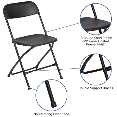 Flash Furniture Hercules⢠Series Plastic Folding Chair - 6 Pack 650LB Weight Capacity - Image 9