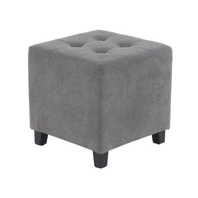 Contemporary Square Pouf Gray - Olivia & May - Image 2
