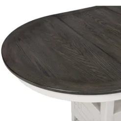 Counter Height Table With Leaf Extension White/Gray - Benzara