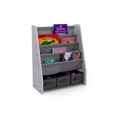 Kids' Bookshelf 4 Tier Book Storage And Fabric Bin Organizer - Humble Crew - Image 3