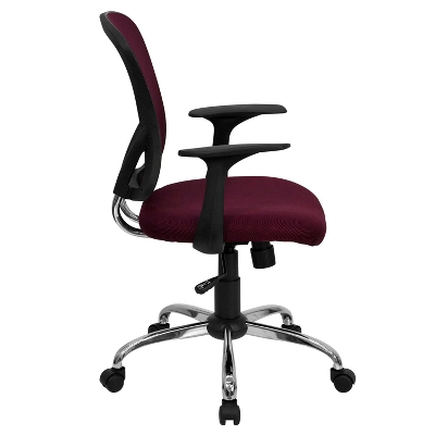 Flash Furniture Mid-Back Mesh Swivel Task Office Chair With Chrome Base And Arms - Image 7