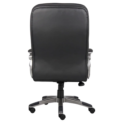 High Back Executive Chair With Pewter Finished Base/Arms Black - Boss Office Products - Image 2