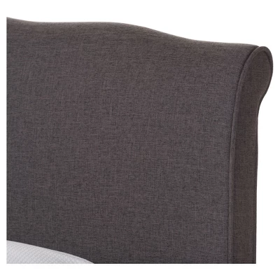 Queen Fannie French Classic Modern Style Polyester Fabric Platform Bed Dark Gray - Baxton Studio - Image 2