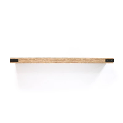 36" X 9.2" Floating Shelf Wall Mounted With Metal Corners White Oak - Inplace - Image 2