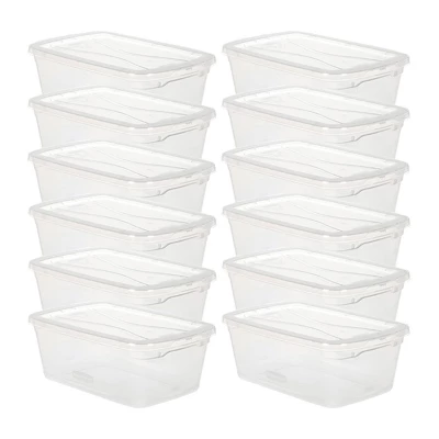 Rubbermaid Cleverstore Home Office Organization (6) 30 Qt & (12) 6 Qt Latching Stackable Plastic Storage Tote Container With Lid , Clear - Image 4