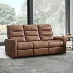 Bernard Fabric Manual Reclining Sofa Brown - Abbyson Living