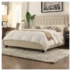 Queen Hudson Button Tufted Bed Oatmeal - Inspire Q