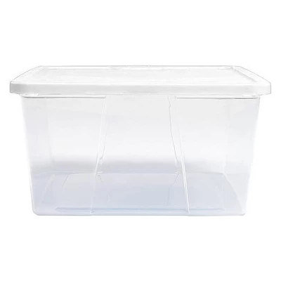 Homz 12-Quart Snaplock Clear Plastic Storage Tote Container Bin With Secure Lid And Handles For Home And Office Organization (8 Pack) - Image 2