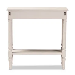Ariella Whitewashed 1 Drawer End Table White - Baxton Studio