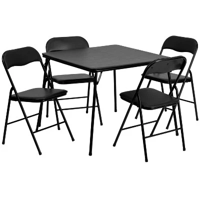 Emma And Oliver 5 Piece Folding Card Table And Chair Set - Image 15