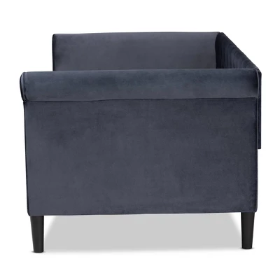 Cora Velvet Fabric Upholstered And Wood Daybed - Baxton Studio - Image 2
