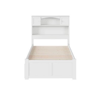 Newport Bed With Twin Urban Trundle Bed Flat Panel Footboard - AFI - Image 3