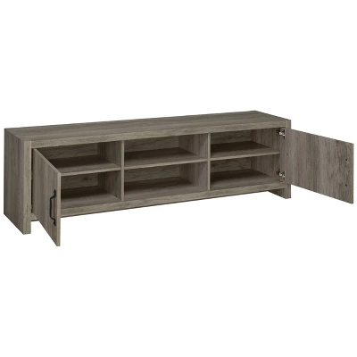 Hays 2 Door TV Stand For TVs Up To 80" Gray Driftwood - Coaster - Image 2