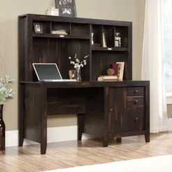 Dakota Pass Computer Desk With Hutch Light Brown - Sauder
