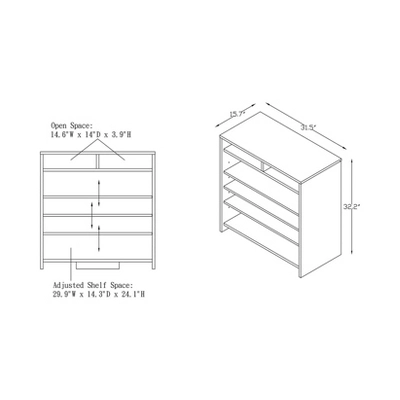 Farrar Contemporary Shoe Cabinet Chestnut Brown/White - HOMES: Inside + Out - Image 5