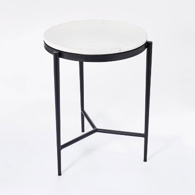 Pleasant Grove Round Marble End Table White - Threshold™ Designed With Studio McGee - Image 3