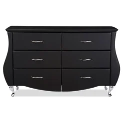 Enzo Modern And Contemporary Faux Leather 6 Drawer Dresser - Baxton Studio