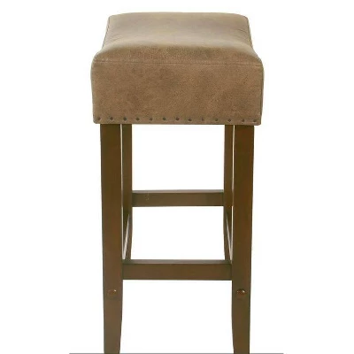 24" Rumford Saddle Counter Height Barstool With Wood Leg - Threshold™ - Image 2