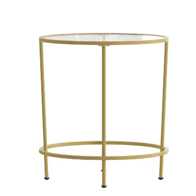 Merrick Lane End Table With Round Frame And Vertical Legs - Image 11