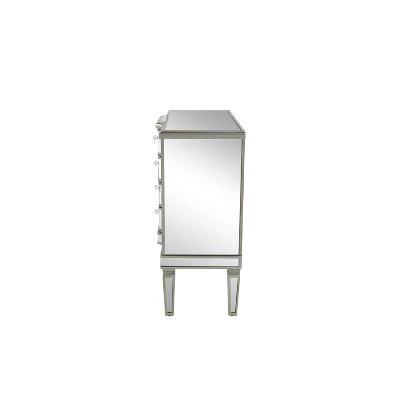 Glam Mirrored Rectangular Storage Cabinet Silver - Olivia & May - Image 9