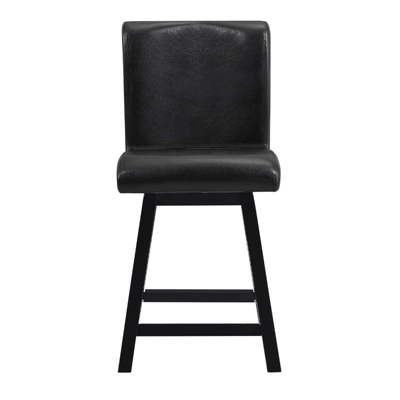 Hillshaw 24" Faux Leather Counter Stool In Dark Brown (Set Of 2) - Lexicon - Image 2
