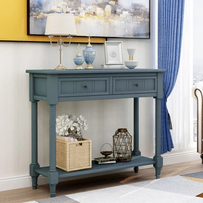 Console Table With Storage Drawers And Bottom Shelf-ModernLuxe