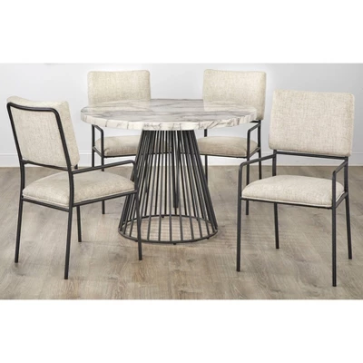 5pc Indra Dining Set Cream - Lifestorey - Image 2
