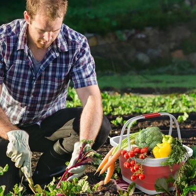 Hastings Home Collapsible Space-Saving Pop Up Handbasket And Storage Bin - Red - Image 3