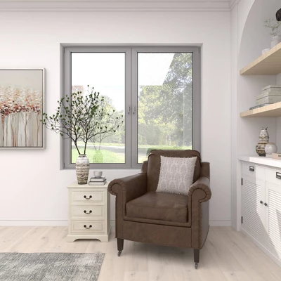 Wood 3 Stack Nightstand Antique Ivory - Olivia & May - Image 6