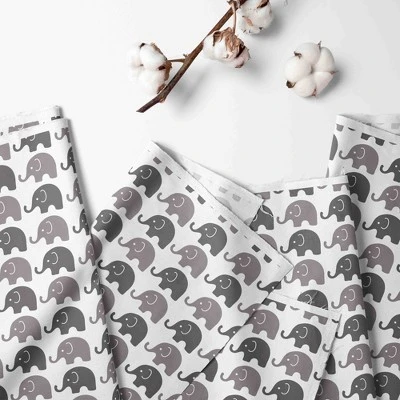 Bacati - Elephants White/Gray Fabric Storage Toy Chest - Image 2